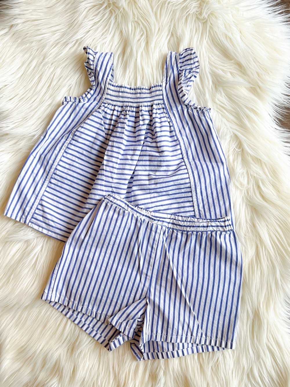 Victoria Beckham for Target Blue & White Striped Girls Tank Top and Shorts :2T